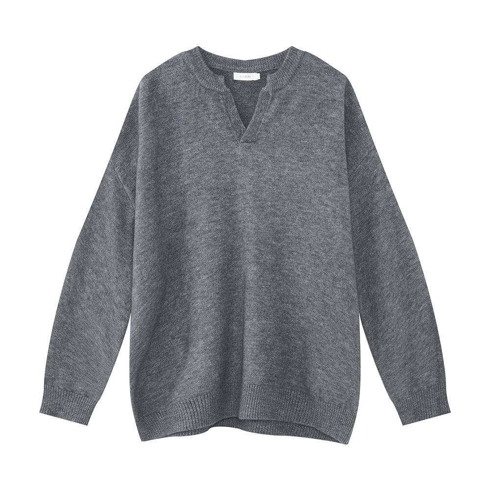 韓国ファッション SELCA-V neck a solid knit sweater-mselca2023aw948-010