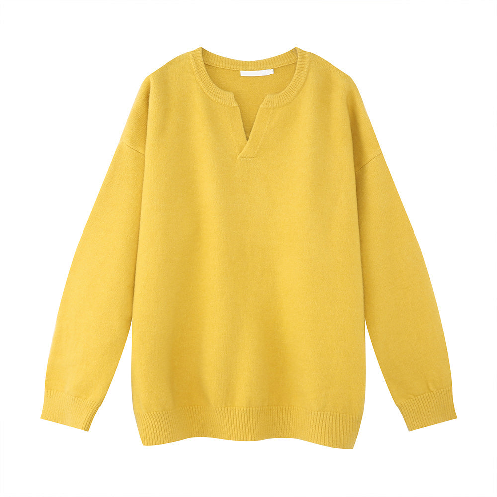 韓国ファッション SELCA-V neck a solid knit sweater-mselca2023aw948-011