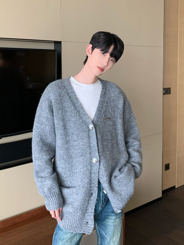 韓国ファッション SELCA-V neck knit cardigan-mselca2023aw951-010