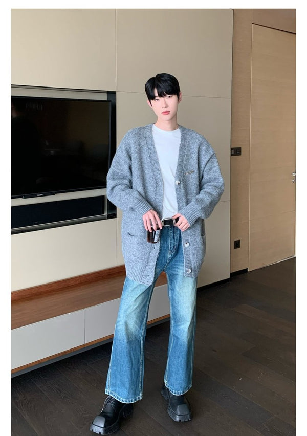 韓国ファッション SELCA-V neck knit cardigan-mselca2023aw951-04