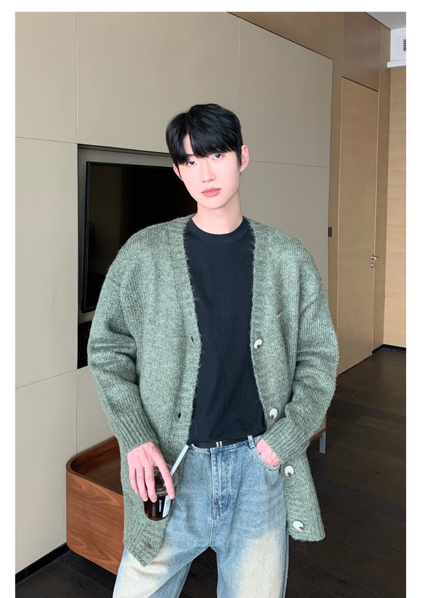 韓国ファッション SELCA-V neck knit cardigan-mselca2023aw951-07