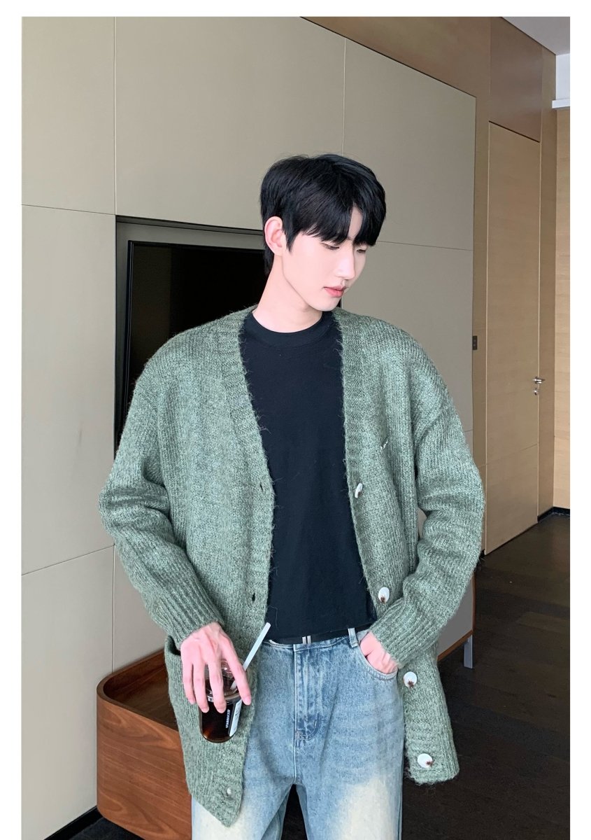 韓国ファッション SELCA-V neck knit cardigan-mselca2023aw951-08