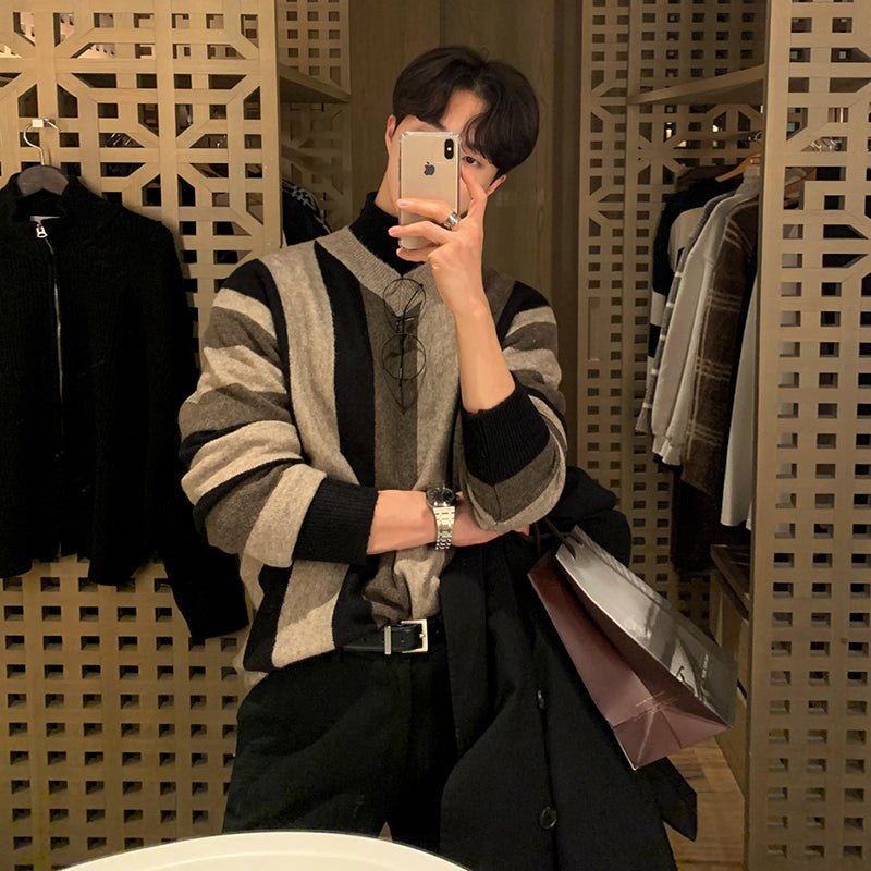韓国ファッション SELCA-V neck knit sweater-mselca2023aw958-01