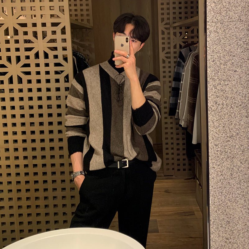 韓国ファッション SELCA-V neck knit sweater-mselca2023aw958-03