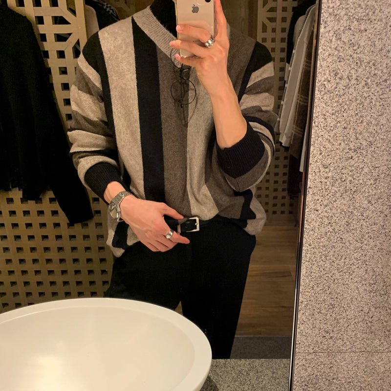 韓国ファッション SELCA-V neck knit sweater-mselca2023aw958-04
