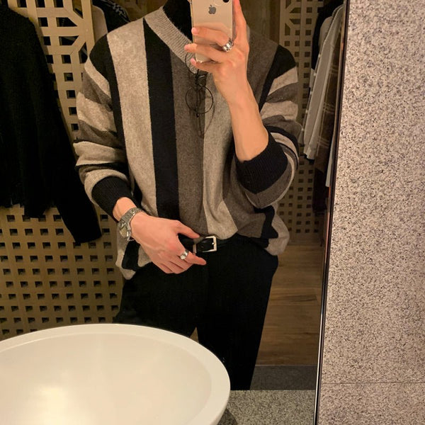 韓国ファッション SELCA-V neck knit sweater-mselca2023aw958-04