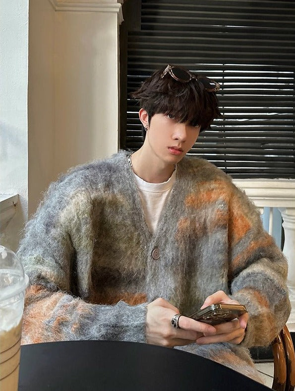 韓国ファッション SELCA-V neck mokomoko cardigan-mselca2023aw960-03