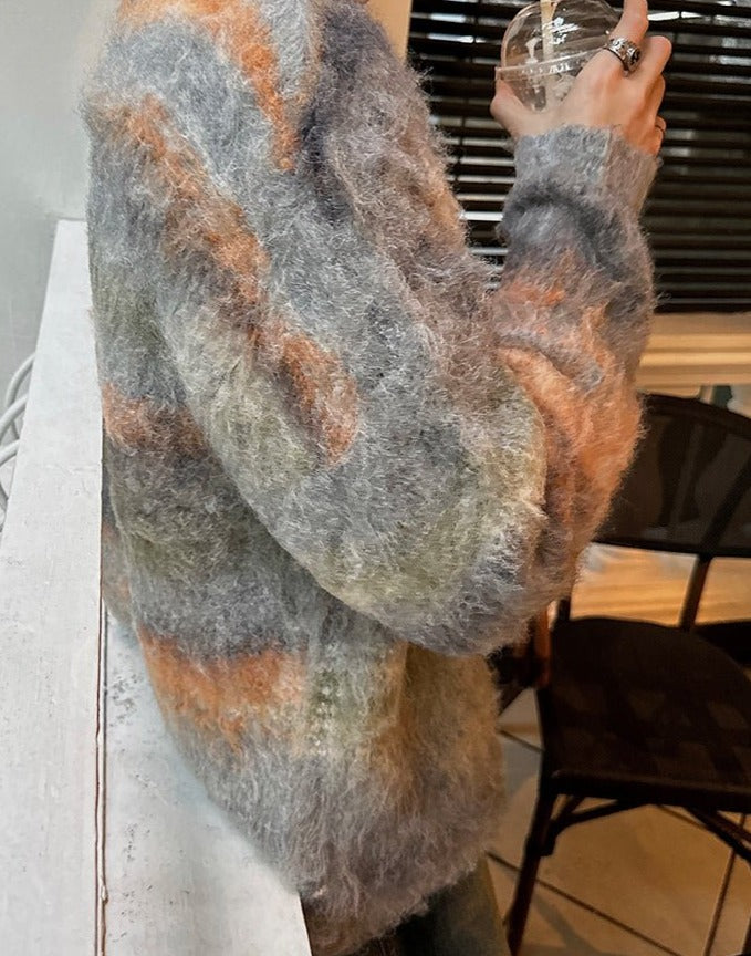 韓国ファッション SELCA-V neck mokomoko cardigan-mselca2023aw960-07