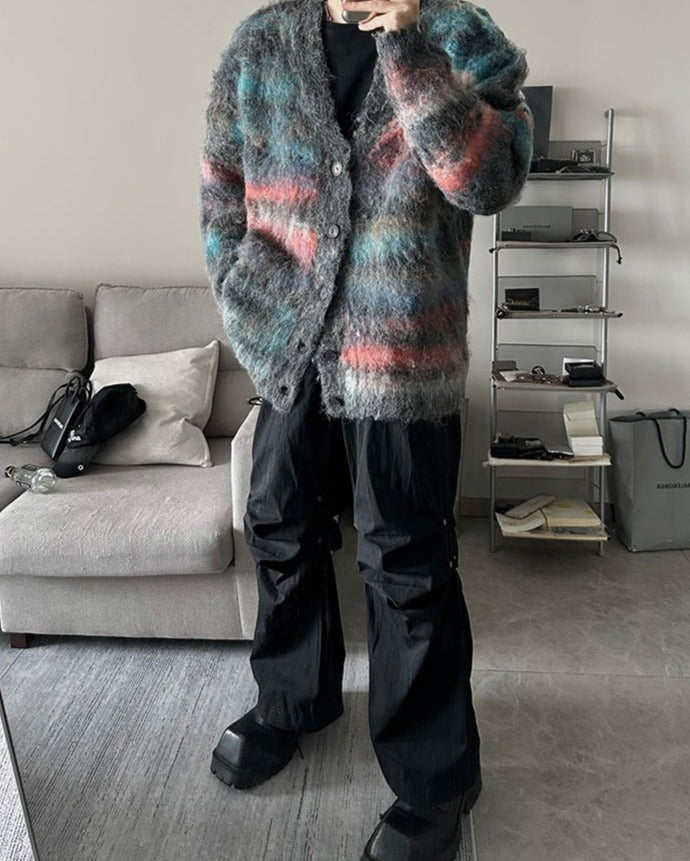 韓国ファッション SELCA-V neck mokomoko cardigan-mselca2023aw960-09