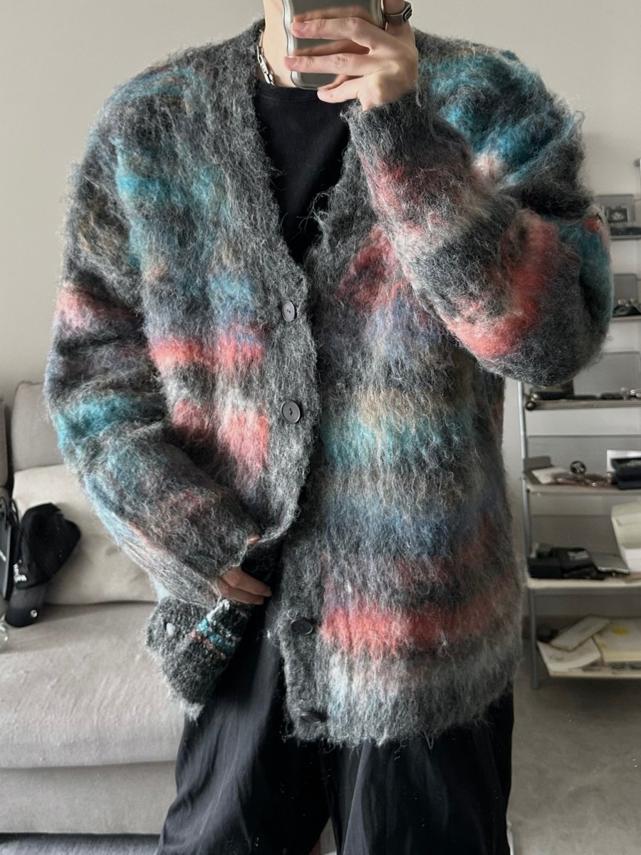 韓国ファッション SELCA-V neck mokomoko cardigan-mselca2023aw960-02