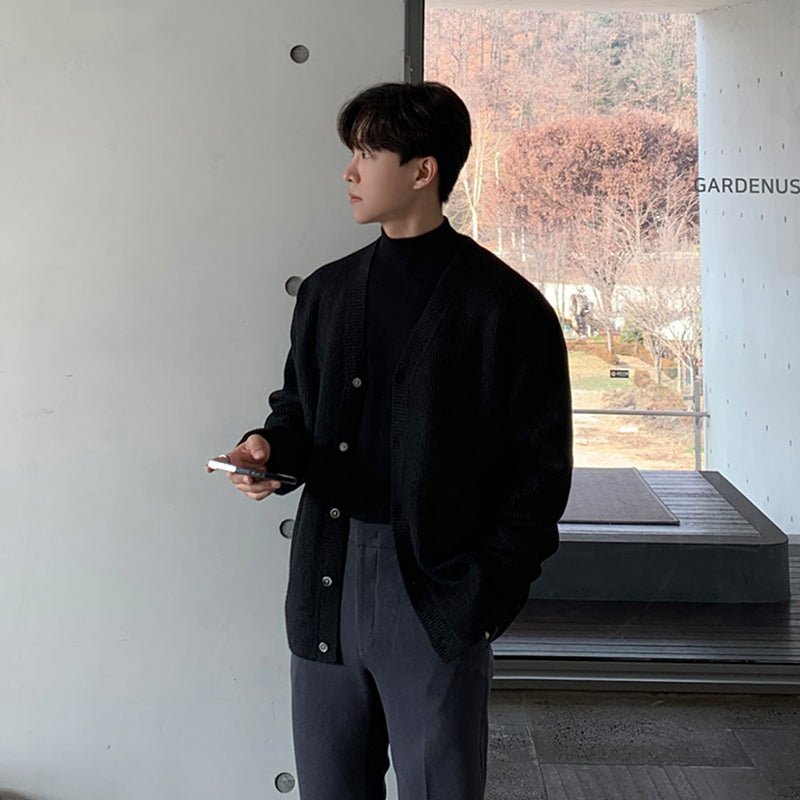 韓国ファッション SELCA-V neck sweater cardigan-mselca2023aw961-03