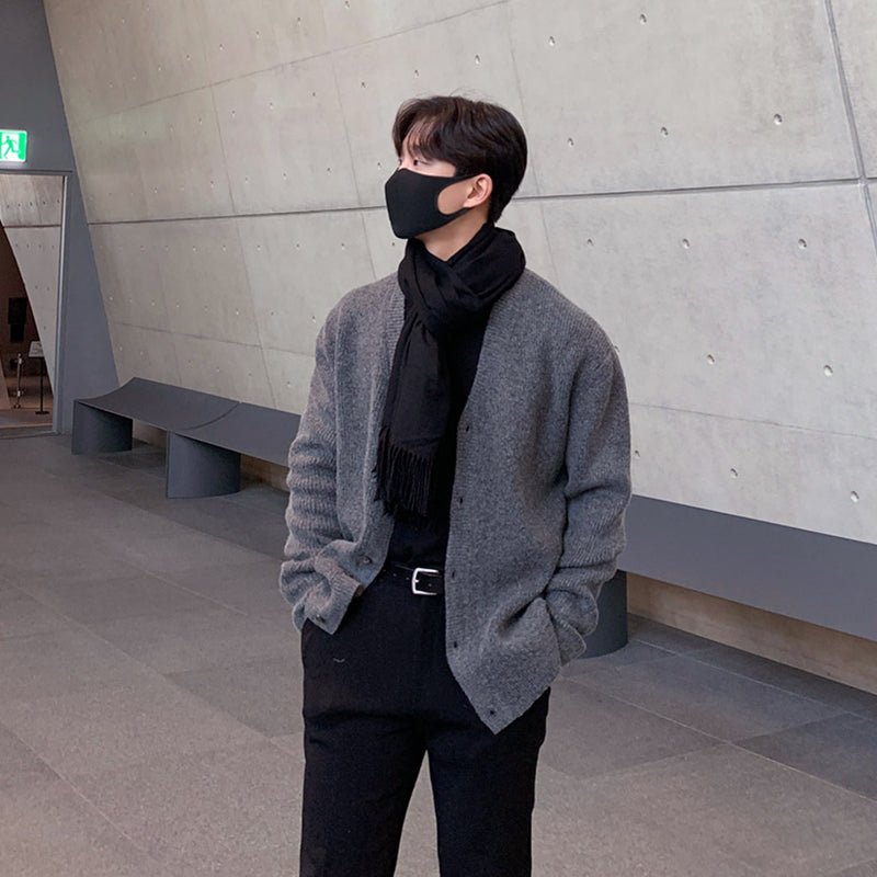 韓国ファッション SELCA-V neck sweater cardigan-mselca2023aw961-06