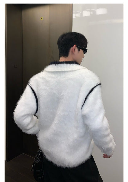 韓国ファッション SELCA-V neck thick knit sweater-mselca2023aw962-06