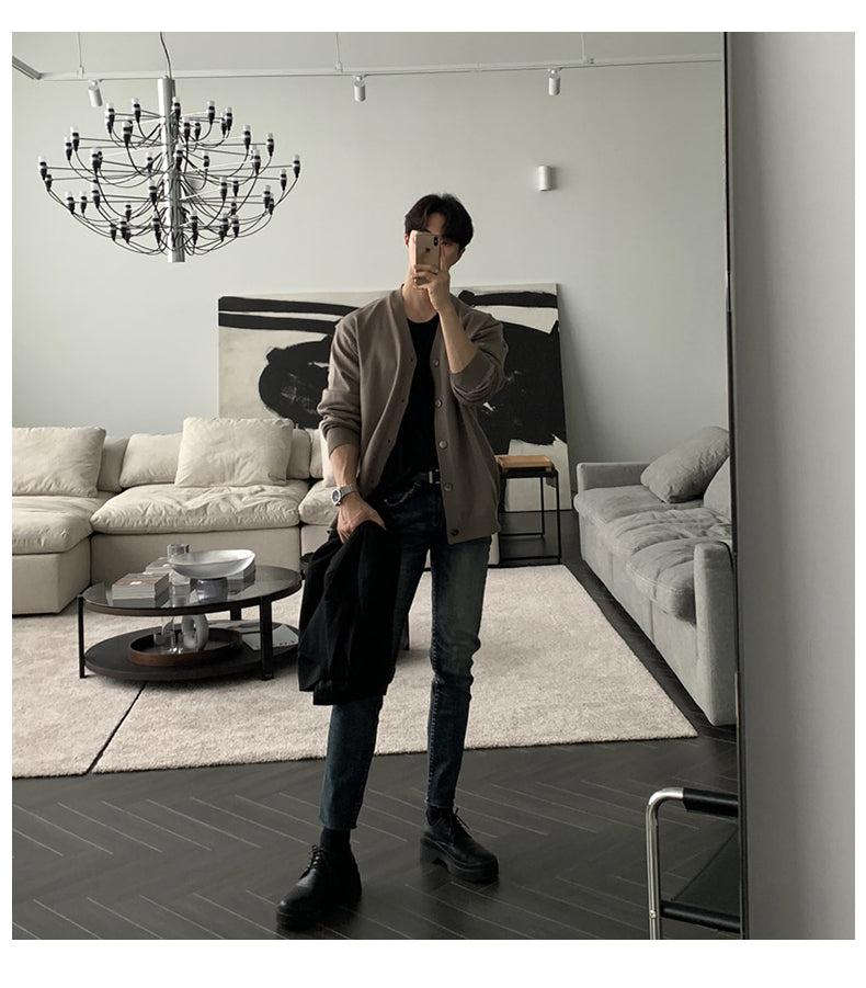韓国ファッション SELCA-V-NECK KNITTED CARDIGAN-mselca2023aw964-07