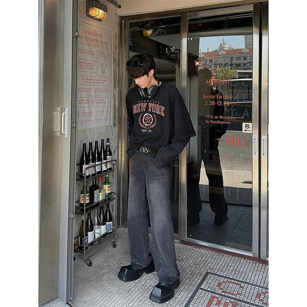 韓国ファッション SELCA-Vintage Dark Denim Straight Pants-mselca2023aw967-09