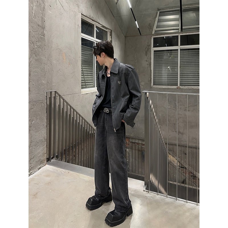 韓国ファッション SELCA-Vintage Dark Denim Straight Pants-mselca2023aw967-02