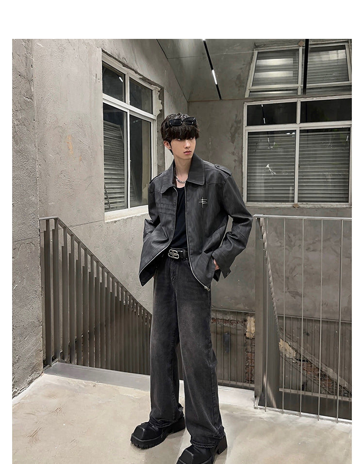 韓国ファッション SELCA-Vintage Dark Denim Straight Pants-mselca2023aw967-05