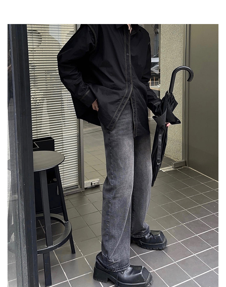 韓国ファッション SELCA-Vintage Dark Denim Straight Pants-mselca2023aw967-06
