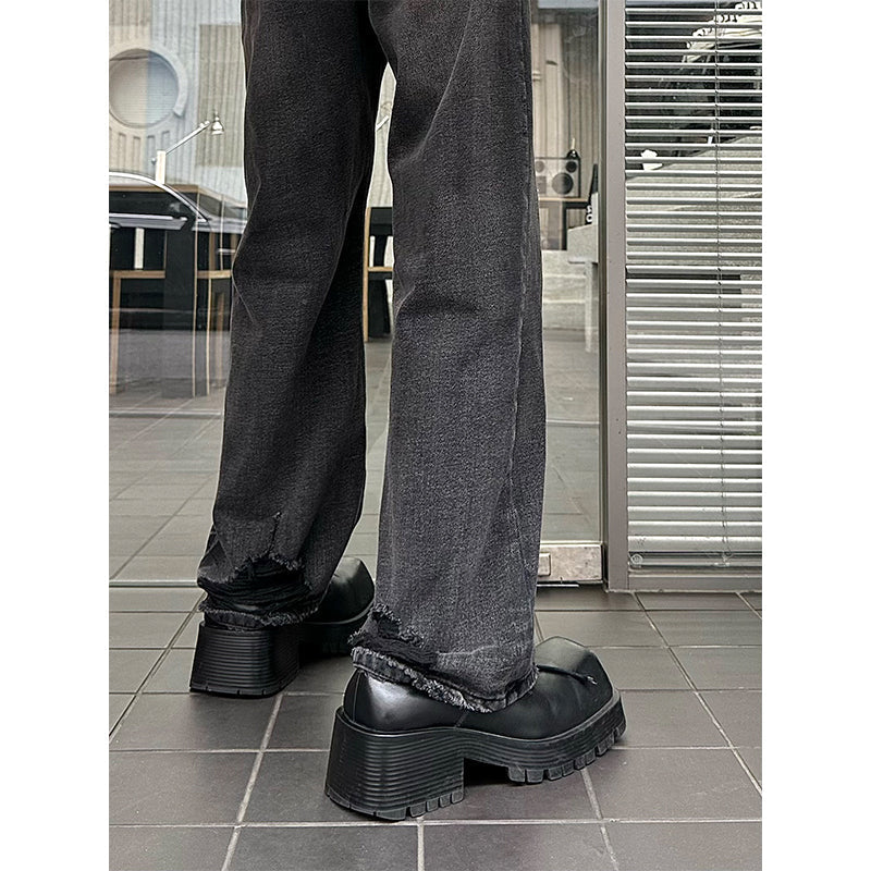 韓国ファッション SELCA-Vintage Dark Denim Straight Pants-mselca2023aw967-07