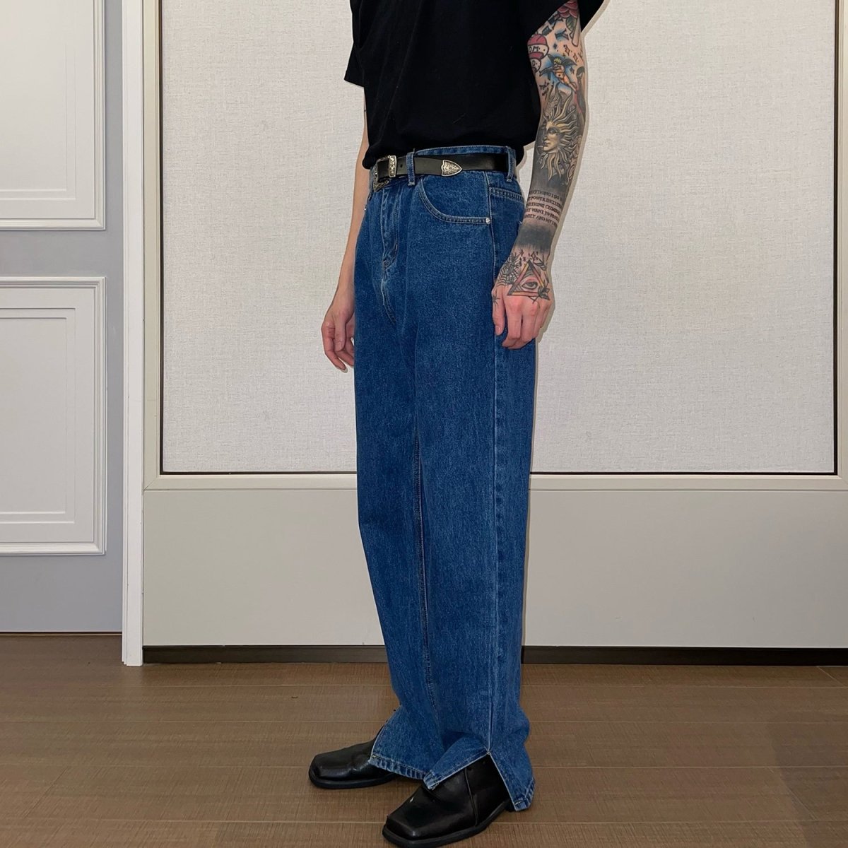 韓国ファッション SELCA-Vintage denim pants-mselca2023aw970-02