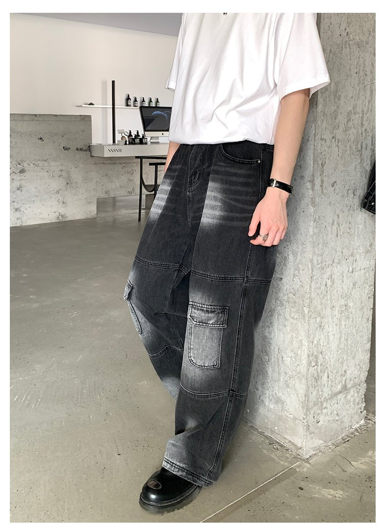 韓国ファッション SELCA-Vintage Design Wide Denim Pants-mselca2023aw971-05