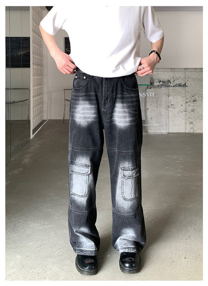 韓国ファッション SELCA-Vintage Design Wide Denim Pants-mselca2023aw971-06