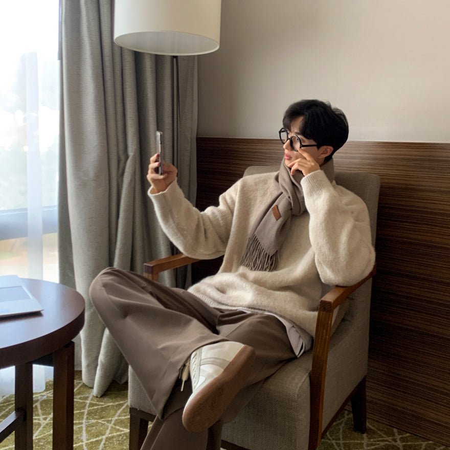 韓国ファッション SELCA-Warm loousen knit sweater-mselca2023aw987-04