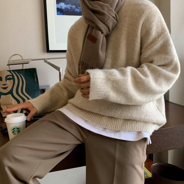 韓国ファッション SELCA-Warm loousen knit sweater-mselca2023aw987-05