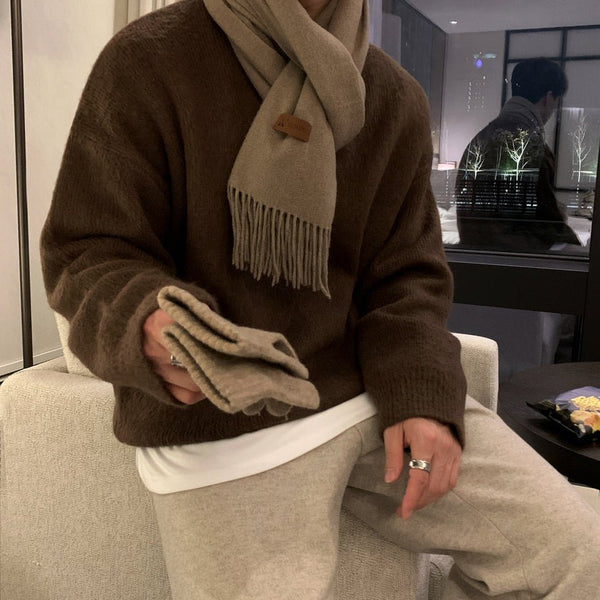 韓国ファッション SELCA-Warm loousen knit sweater-mselca2023aw987-02