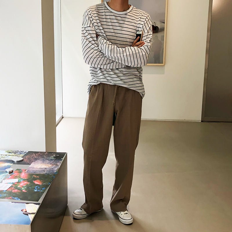 韓国ファッション SELCA-West rubber loose slacks-mselca2023aw990-09