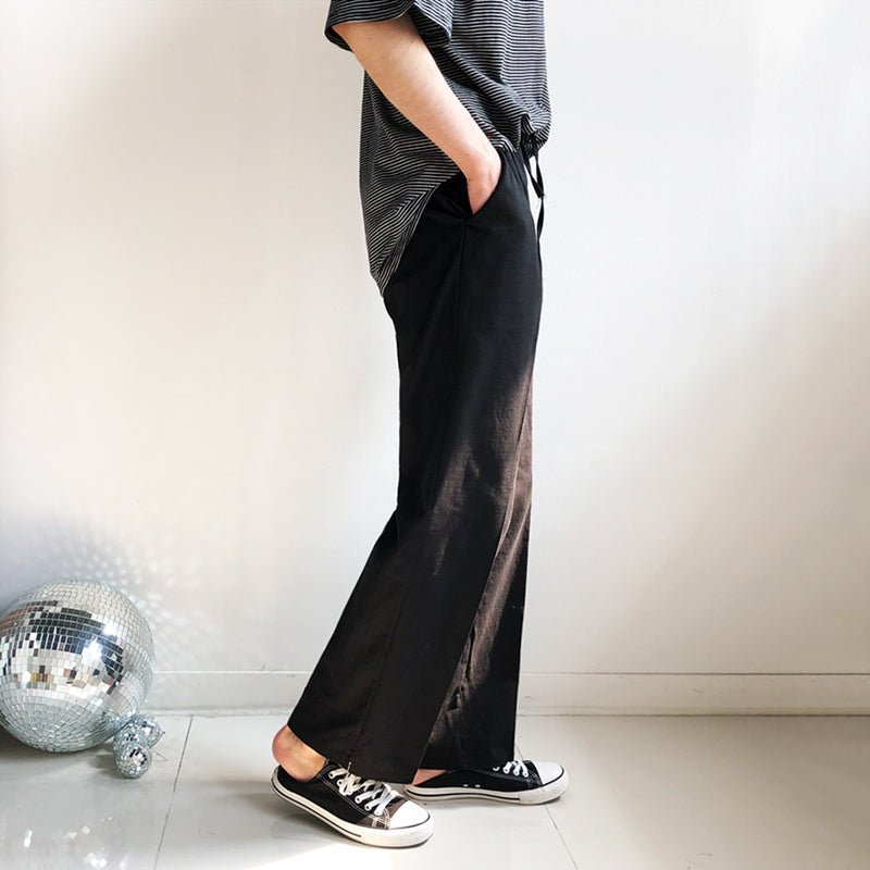 韓国ファッション SELCA-West rubber loose slacks-mselca2023aw990-05