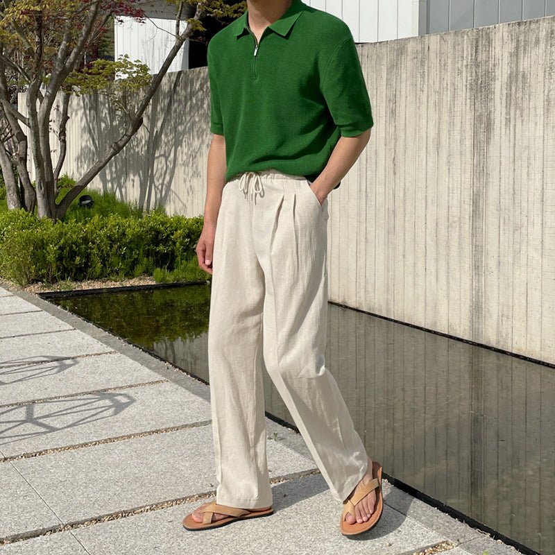 韓国ファッション SELCA-West rubber slacks-mselca2023aw991-02