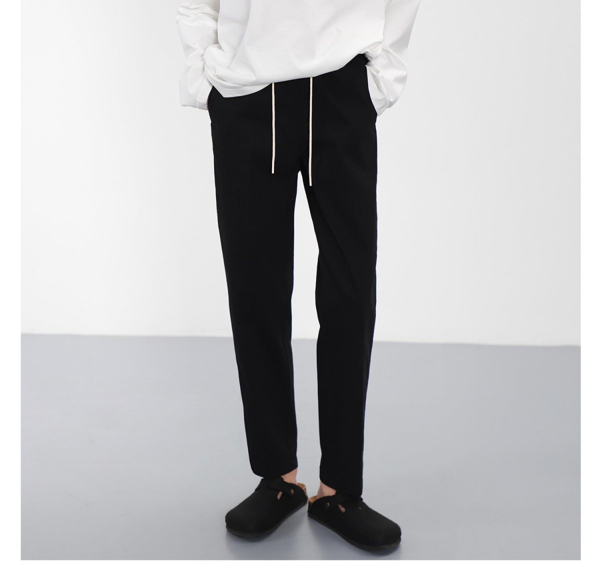 韓国ファッション SELCA-West rubber straight pants-mselca2023aw992-05