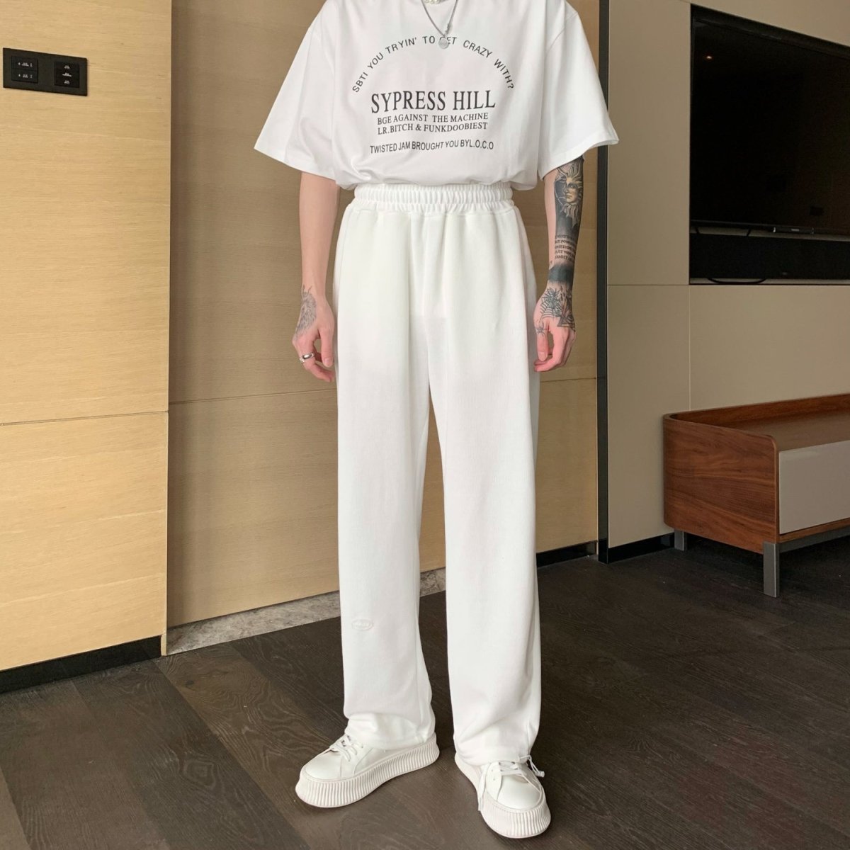 韓国ファッション SELCA-West rubber sweat pants-mselca2023aw994-01
