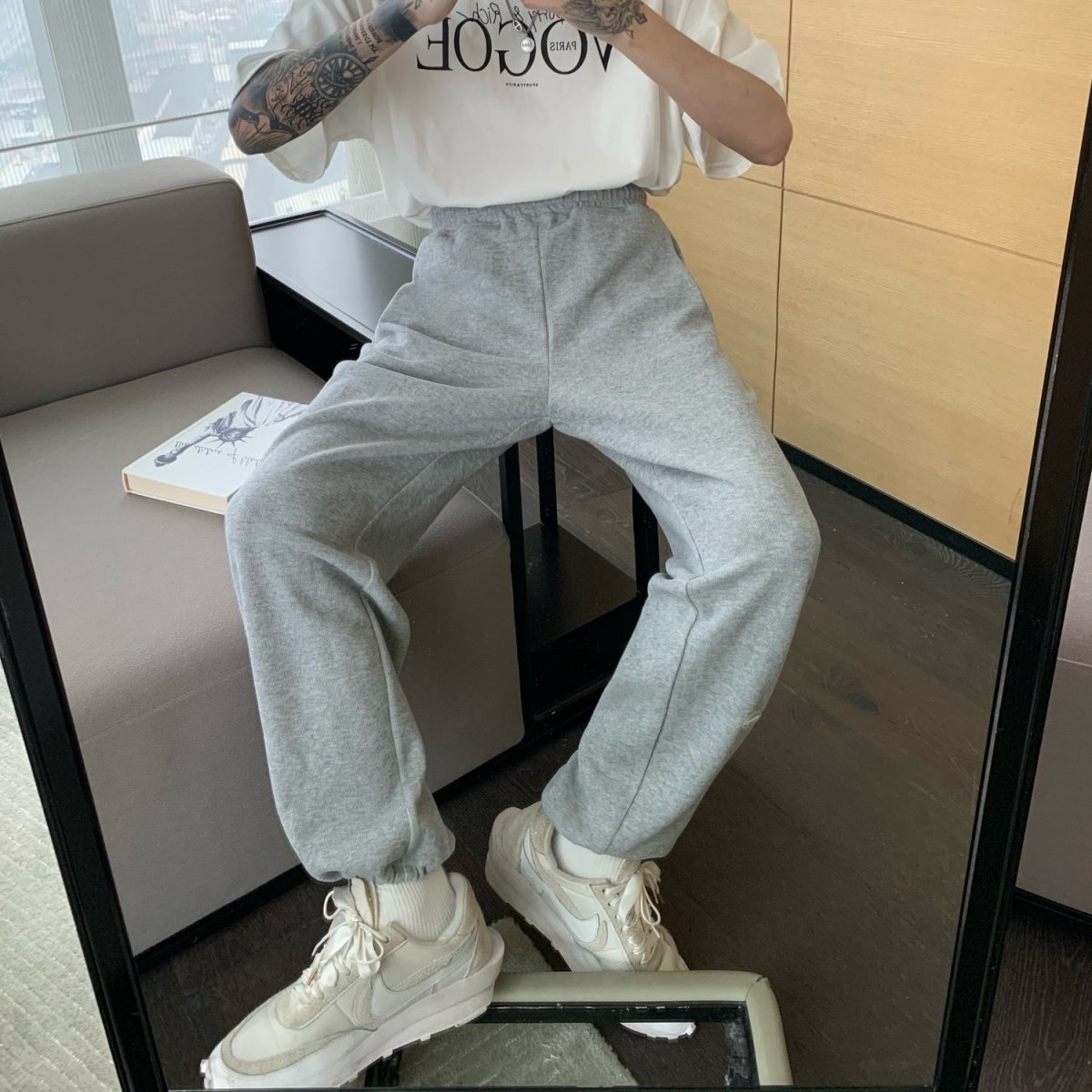 韓国ファッション SELCA-West rubber sweat pants-mselca2023aw994-09