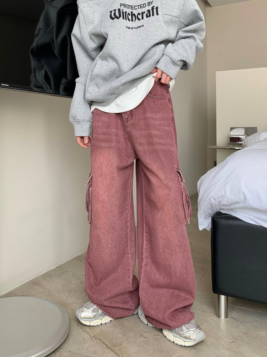 韓国ファッション SELCA-Wide cargo pants-mselca2023aw995-04