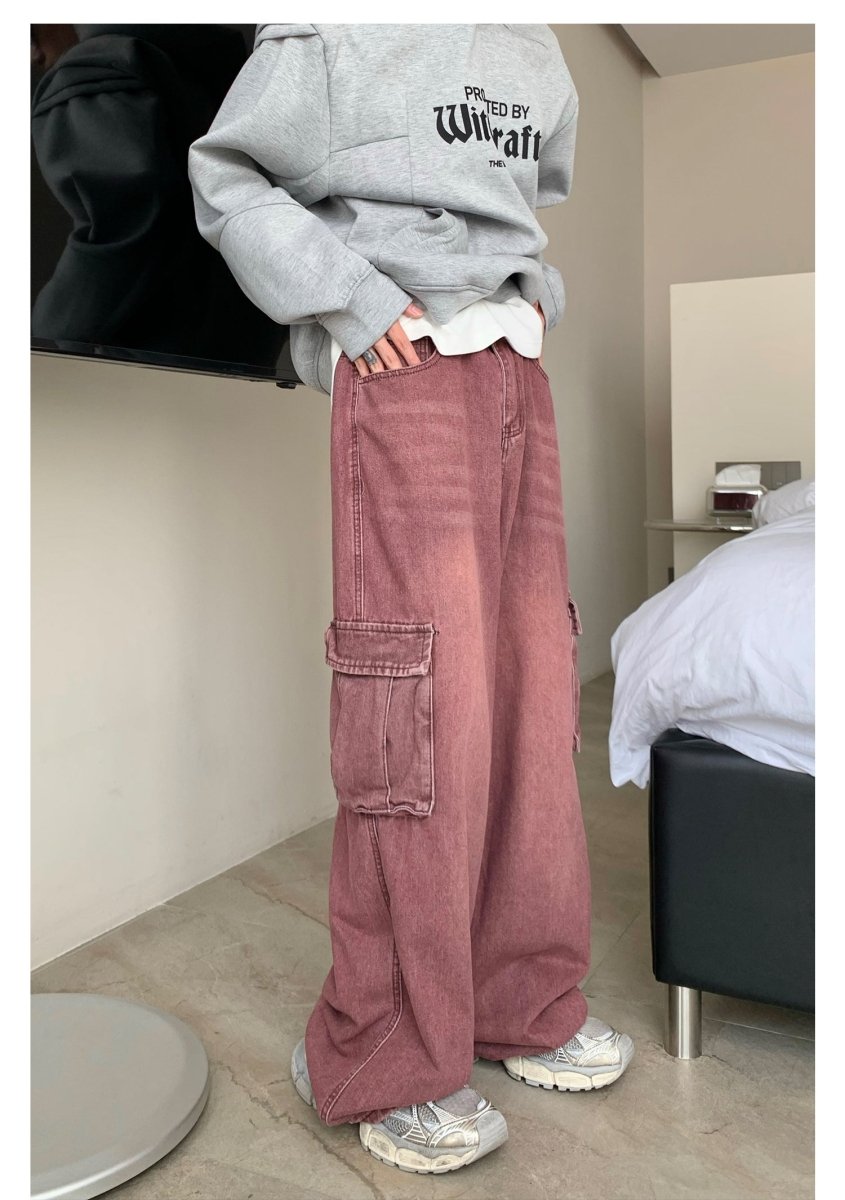 韓国ファッション SELCA-Wide cargo pants-mselca2023aw995-05