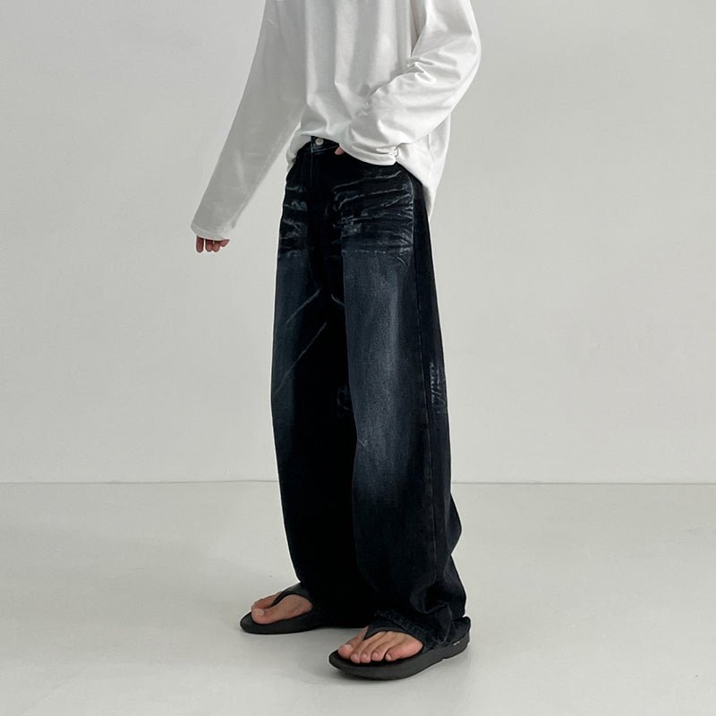 韓国ファッション SELCA-Wide denim pants-mselca2023aw999-06