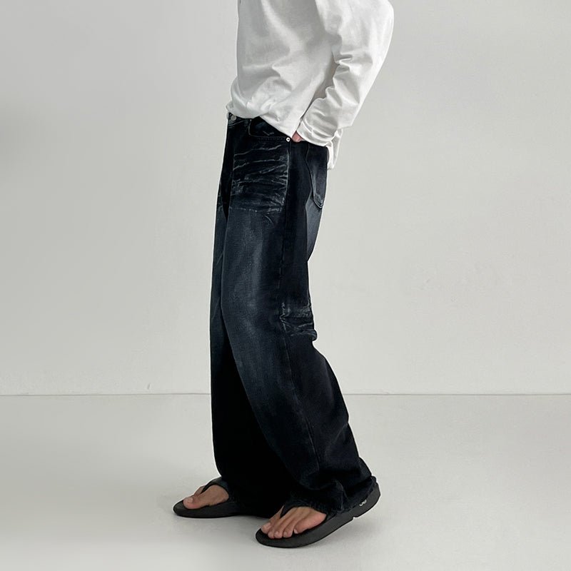 韓国ファッション SELCA-Wide denim pants-mselca2023aw999-03