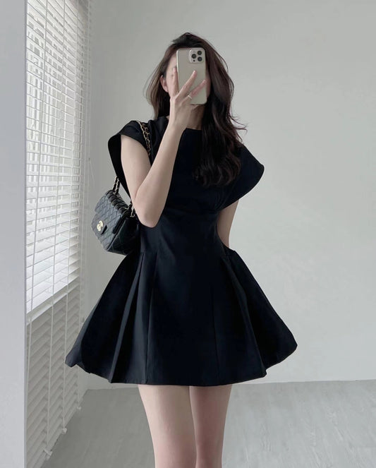 韓国ファッション SELCA-ウエストギャザーミニワンピース-2023ss-op41-01