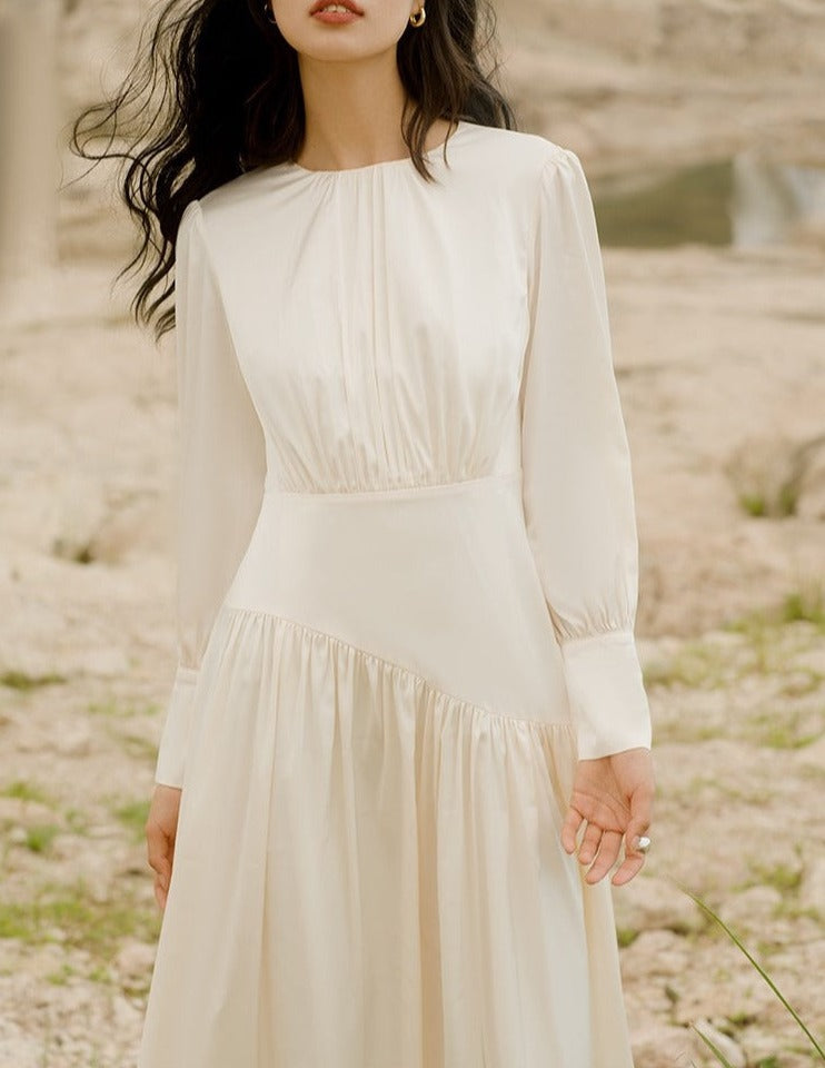 韓国ファッション SELCA-アプリコットスリミングドレス-2024ss-0070-04