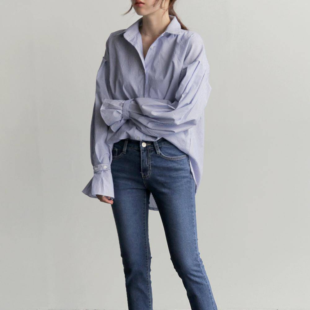 韓国ファッション SELCA-ストライプランタンスリーブシャツ-2023ss-tp26-03